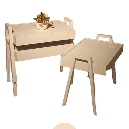 LIMAN Trendy Rechthoek 3-delige Bijzettafelset - Stapelbaar