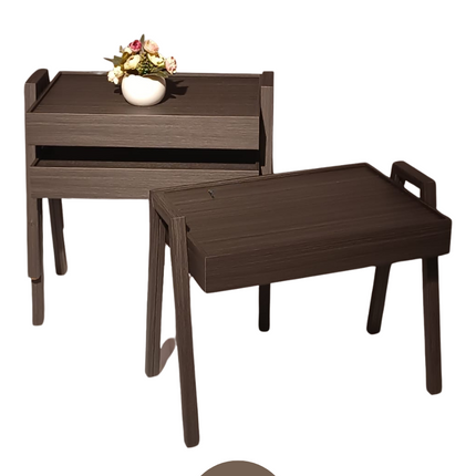 LIMAN Trendy Rechthoek 3-delige Bijzettafelset - Stapelbaar