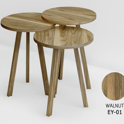 LIMAN Trendy Rond 3-delige Bijzettafelset eco