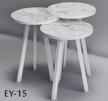 LIMAN Trendy Rond 3-delige Bijzettafelset eco