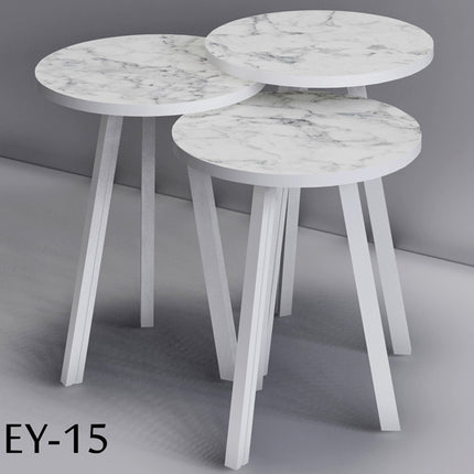 LIMAN Trendy Rond 3-delige Bijzettafelset eco