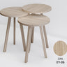 LIMAN Trendy Rond 3-delige Bijzettafelset eco