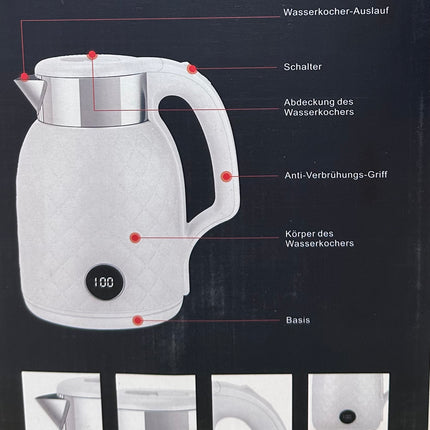 LimanOnline.com - Liman Home Decor Easy Diamond Waterkoker Cream / Grijs / Zwart