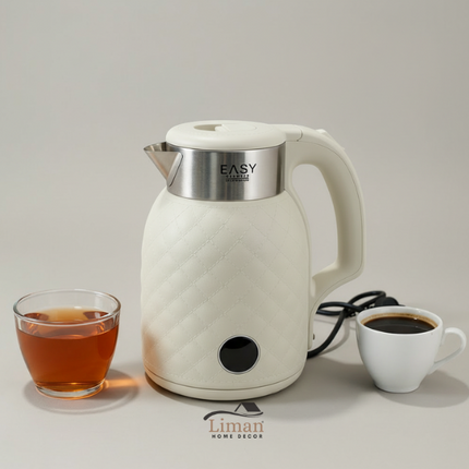 LimanOnline.com - Liman Home Decor Easy Diamond Waterkoker Cream / Grijs / Zwart