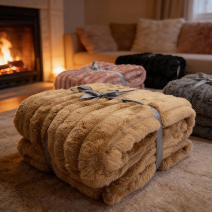 LimanOnline.com - Liman Home Decor Fluffy Deken 130x170 CM - Soft Touch - Knuffeldeken - Rabbit - Vacht