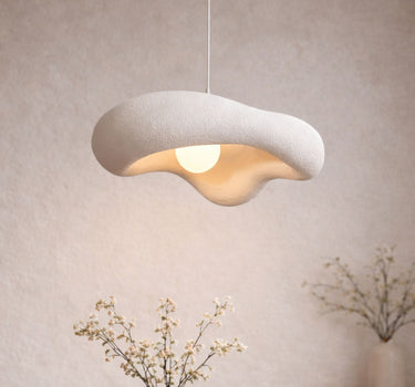 LimanOnline.com - Liman Home Decor Japandi Hanglamp Ø 50 cm Zenica Wit Steenlook