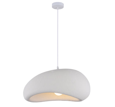 LimanOnline.com - Liman Home Decor Japandi Hanglamp Ø 60 cm Vaduz Wit Steenlook