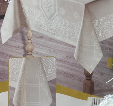 LimanOnline.com - Liman Home Decor Jumbo Tafelkleed Gebroken Wit Waterproof | 160 x 220 cm