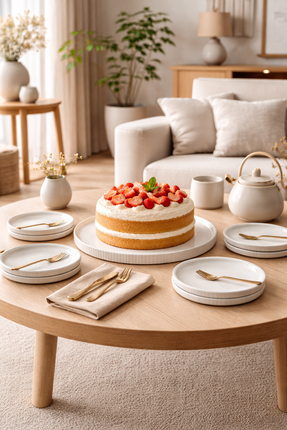 LimanOnline.com - Liman Home Decor Marle White Gebaksset 7 Delig | 6 persoons