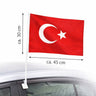 LimanOnline.com - Liman Home Decor WK 2026 Turkije autovlag 30 × 45 cm – Decoratieve Turkse vlag voor auto, met kunststof vlaggenmast voor bevestiging aan de auto