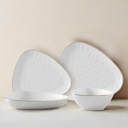 LIV Estella Goud Driehoek Ovaal 6-Persoons | 24-Delig Serviesset