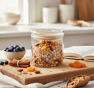 LIV MONO Borosilicaatglas Voorraadpot / opbergpot / Bewaardoos - met deksel – 700 ml ( Per Stuk )