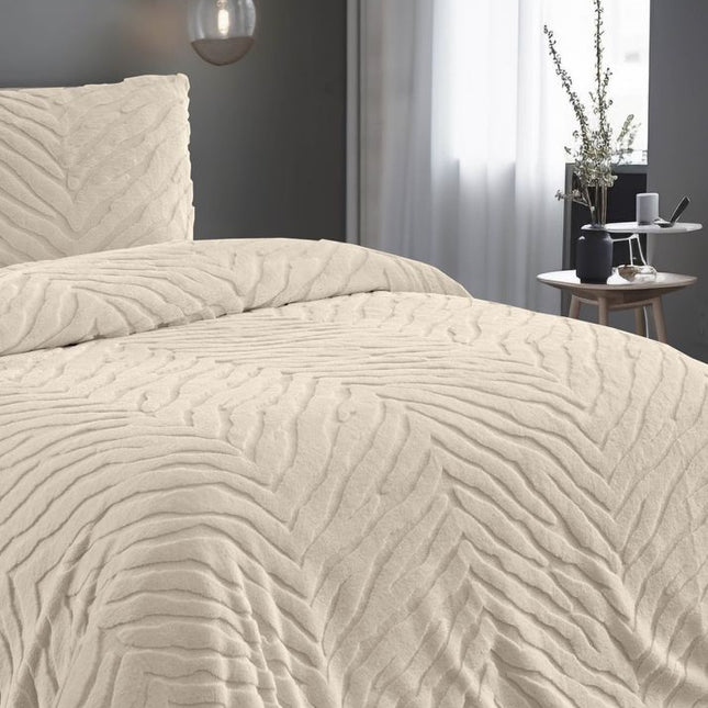 MERINOS Diamond 3-delige Zebra Bont Comforter (Dekbedset) – 220x240 cm – Beige