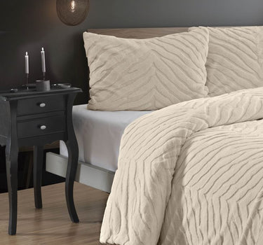 MERINOS Diamond 3-delige Zebra Bont Comforter (Dekbedset) – 220x240 cm – Beige
