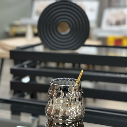 MLX Ribbed Line 2 delige Borosilikatglas 500 ml Black