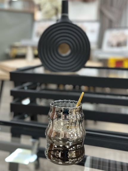 MLX Ribbed Line 2 delige Borosilikatglas 500 ml Black