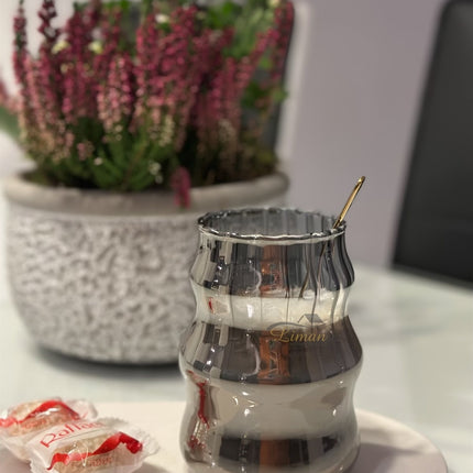 MLX Ribbed Line 2 delige Borosilikatglas 500 ml Black