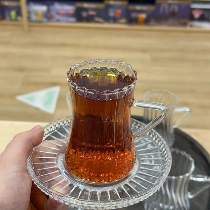 MLX Ribbled Line  Borosilikat Theeglazen 6 Delig 200 ml