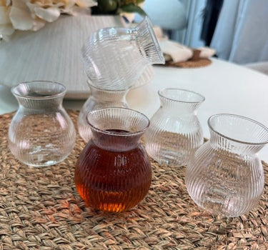 MLX Ribbled Tombik Borosilikat Theeglazen 6 Delig 200 ml
