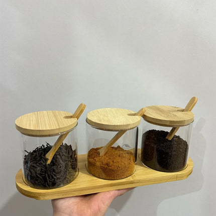 MULEX 3 delige voorraadpotten met lepel