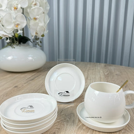 MULEX Porseleinen Theeschotel 6 Delig Wit