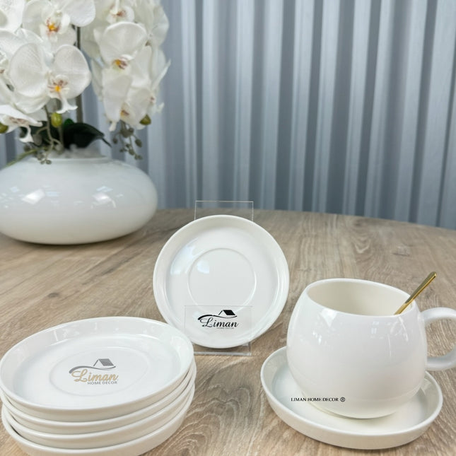 MULEX Porseleinen Theeschotel 6 Delig Wit