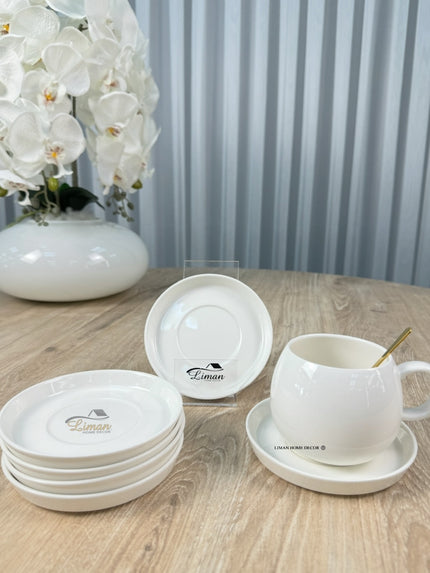 MULEX Porseleinen Theeschotel 6 Delig Wit