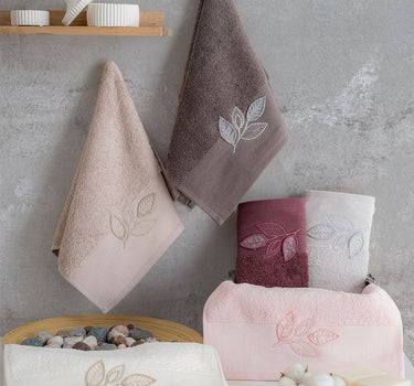 NURPAK Nurpak Pırıltı Yaprak Handdoek 30 x 50 Cm | Antraciet