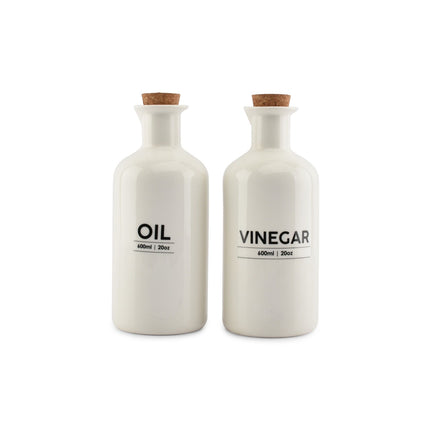 ONA Olie- en azijnfles set 60cl wit Cucina