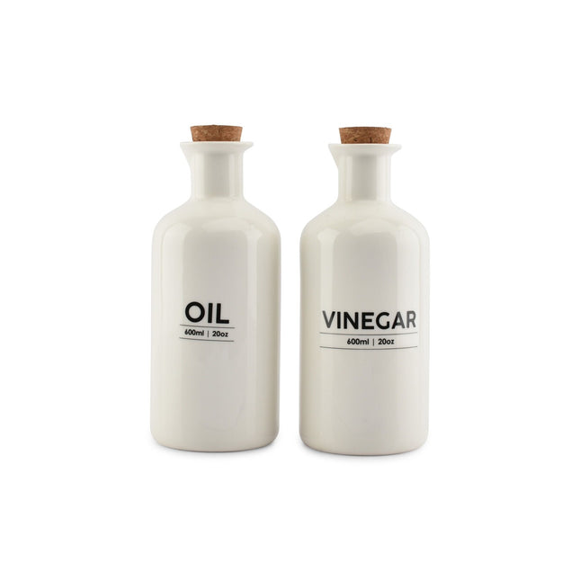 ONA Olie- en azijnfles set 60cl wit Cucina