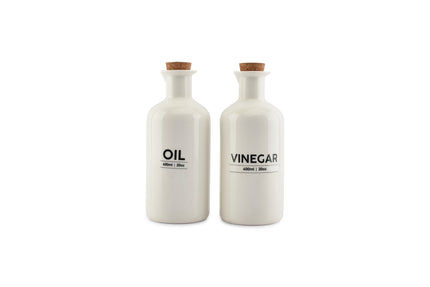 ONA Olie- en azijnfles set 60cl wit Cucina