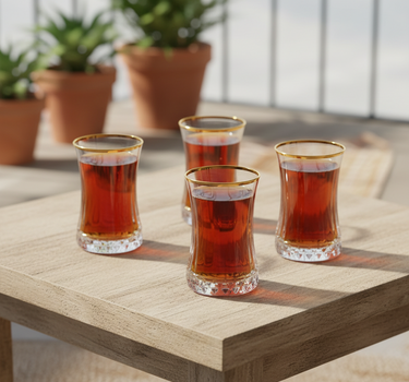 Pasabahce Elysia  Theeglazen Gold 6 Delig