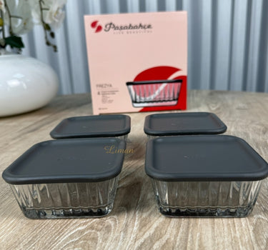 PASABAHCE Pasabahce Frezya Saus Kommen met Deksel  ( 8 Delig ) 220 cc