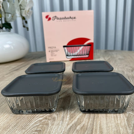 PASABAHCE Pasabahce Frezya Saus Kommen met Deksel  ( 8 Delig ) 220 cc