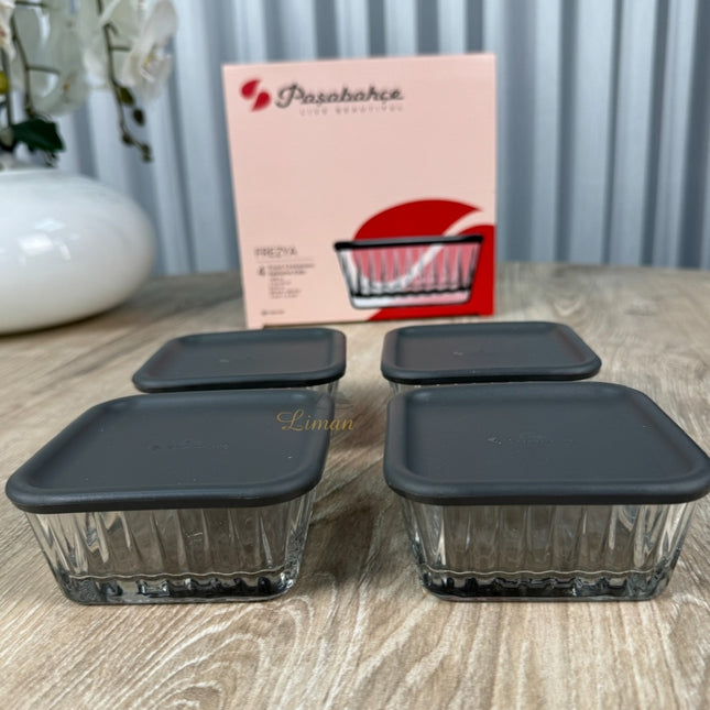 PASABAHCE Pasabahce Frezya Saus Kommen met Deksel  ( 8 Delig ) 220 cc