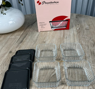 PASABAHCE Pasabahce Frezya Saus Kommen met Deksel  ( 8 Delig ) 220 cc
