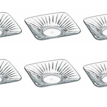 PASABAHCE Pasabahce Kare Glazen Theeonderzetters – 6 Delig