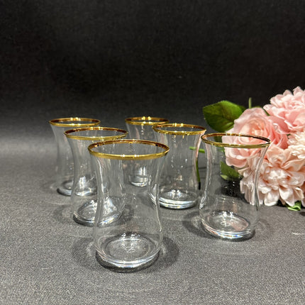 PASABAHCE PASABAHCE OPTIK GOLDEN TOUCH THEEGLAZEN 6 DELIG