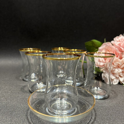 PASABAHCE PASABAHCE OPTIK GOLDEN TOUCH THEEGLAZEN 6 DELIG