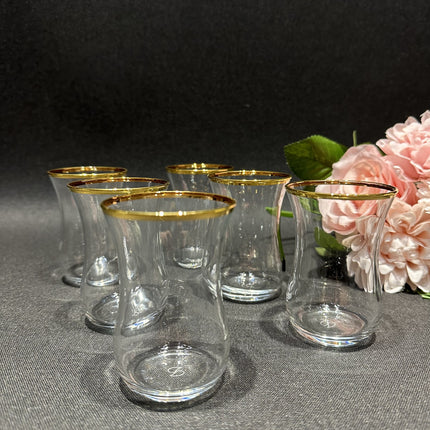 PASABAHCE PASABAHCE OPTIK GOLDEN TOUCH THEEGLAZEN 6 DELIG