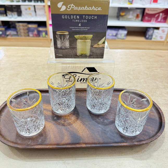 PASABAHCE Pasabahce Timeless  Borrelglazen Gold 4 Delig