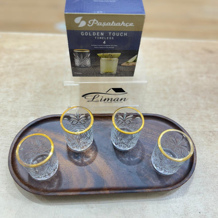 PASABAHCE Pasabahce Timeless  Borrelglazen Gold 4 Delig