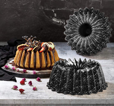 polochef Polochef Lindo Cakevorm - Graniet Bakvorm - 26cm - Non-Stick - Zwart