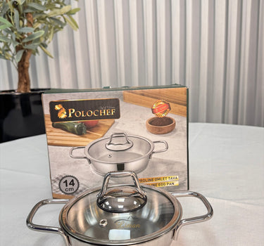 polochef Polochef Proline omeletset met deksel RVS 14 cm