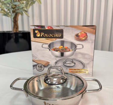 polochef Polochef Proline omeletset met deksel RVS 16 cm