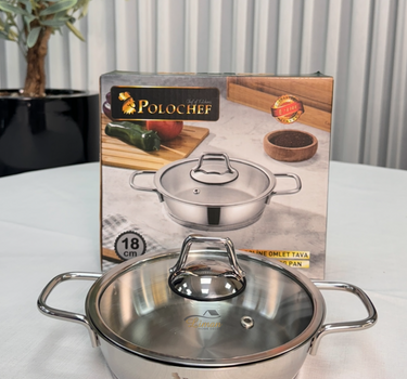 polochef Polochef Proline omeletset met deksel RVS | 18 cm