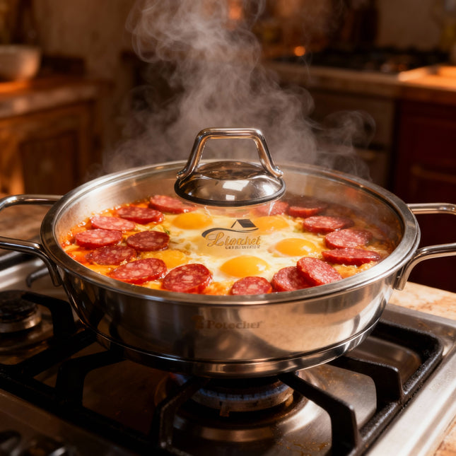 polochef Polochef Proline omeletset met deksel RVS | 18 cm