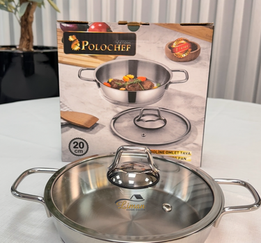 polochef Polochef Proline omeletset met deksel RVS | 20 cm