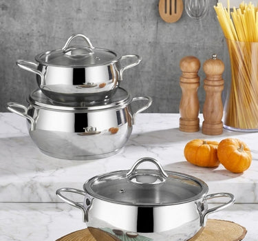polochef Proline Midi Pannenset 6 Delig | Zilver