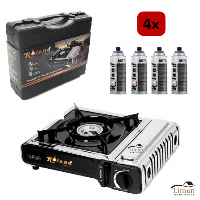 Roland Mobiele Gaskookstel - Camping kooktoestel - Picknick gasfornuis - Noodpakket gas